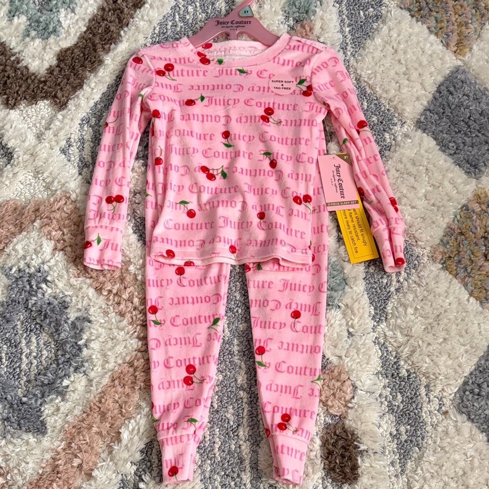 Juicy Couture Kids Cherry Print Pink Pajama Set